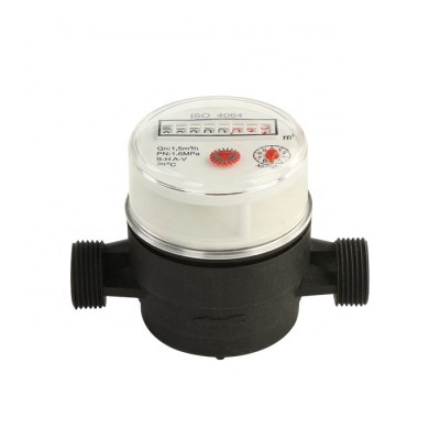 Dry Type Water Meter Single Jet Class B ISO 4064 Plastic Water Meter Body