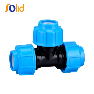 32mm Pn16 PP Compression Fitting Equal Tee for Irrigation Water Pipe