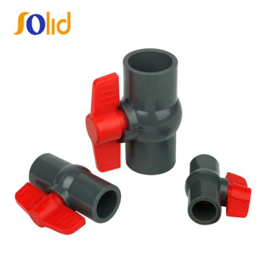 PVC Threaded Floating Ball Valve Price Drawing with Polyvinyl Chloride Body